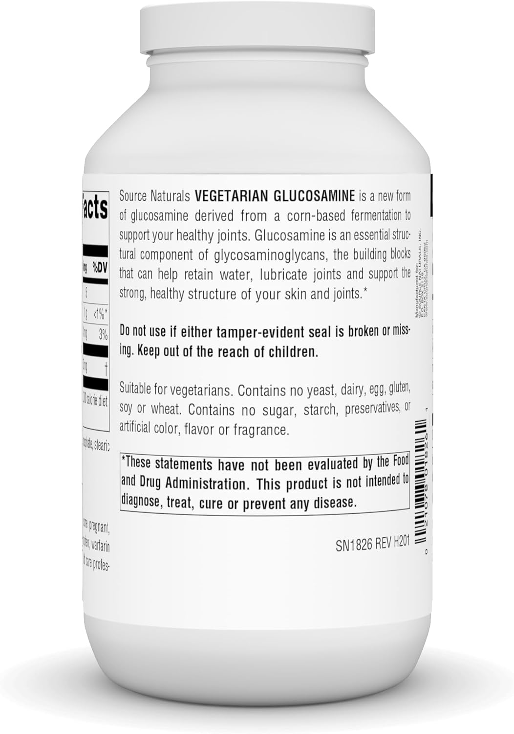 Vegetarian Glucosamine Tablets for Healthy Joints - 750mg, 240 Count