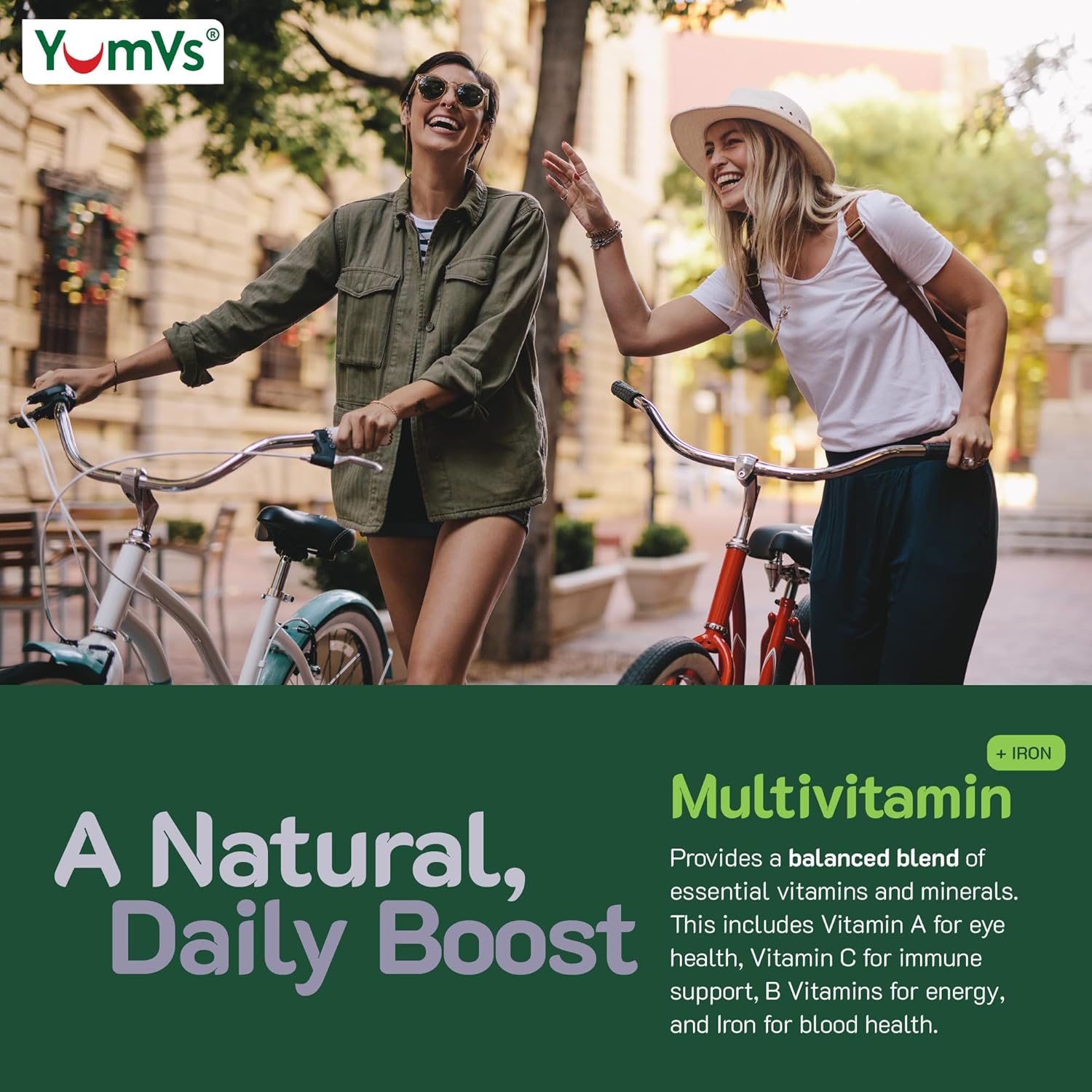 Vegetarian Kosher Multivitamin Gummies with Iron for Adults - Grape Flavor - Vitamin A C B6 B12 Biotin Zinc - No Calcium - Men/Women (60 Count) - BoostGo Australia
