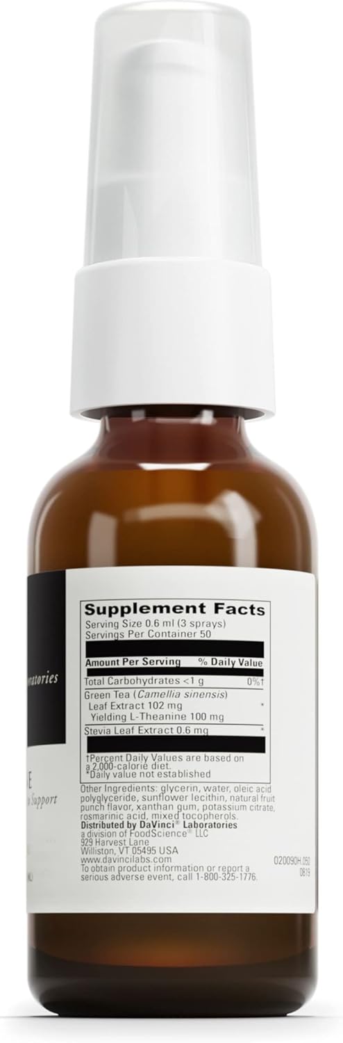Vegetarian Liposomal L-Theanine Supplement for Stress Relief, Focus, and Relaxation - Gluten, Soy, and Dairy-Free - 30 ml