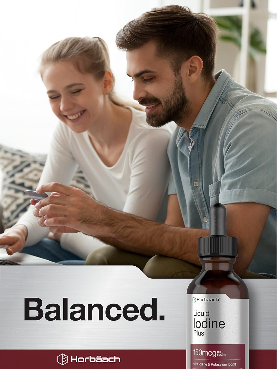 Vegetarian Liquid Iodine Drops - 2 fl oz - 150 mcg - Iodine & Potassium Iodide Tincture - Non-GMO & Gluten Free