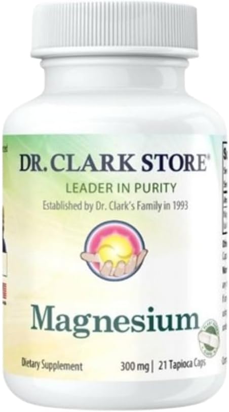 Vegetarian Magnesium Supplement - 300 mg 21 Tapioca Capsules by Dr Clark Store