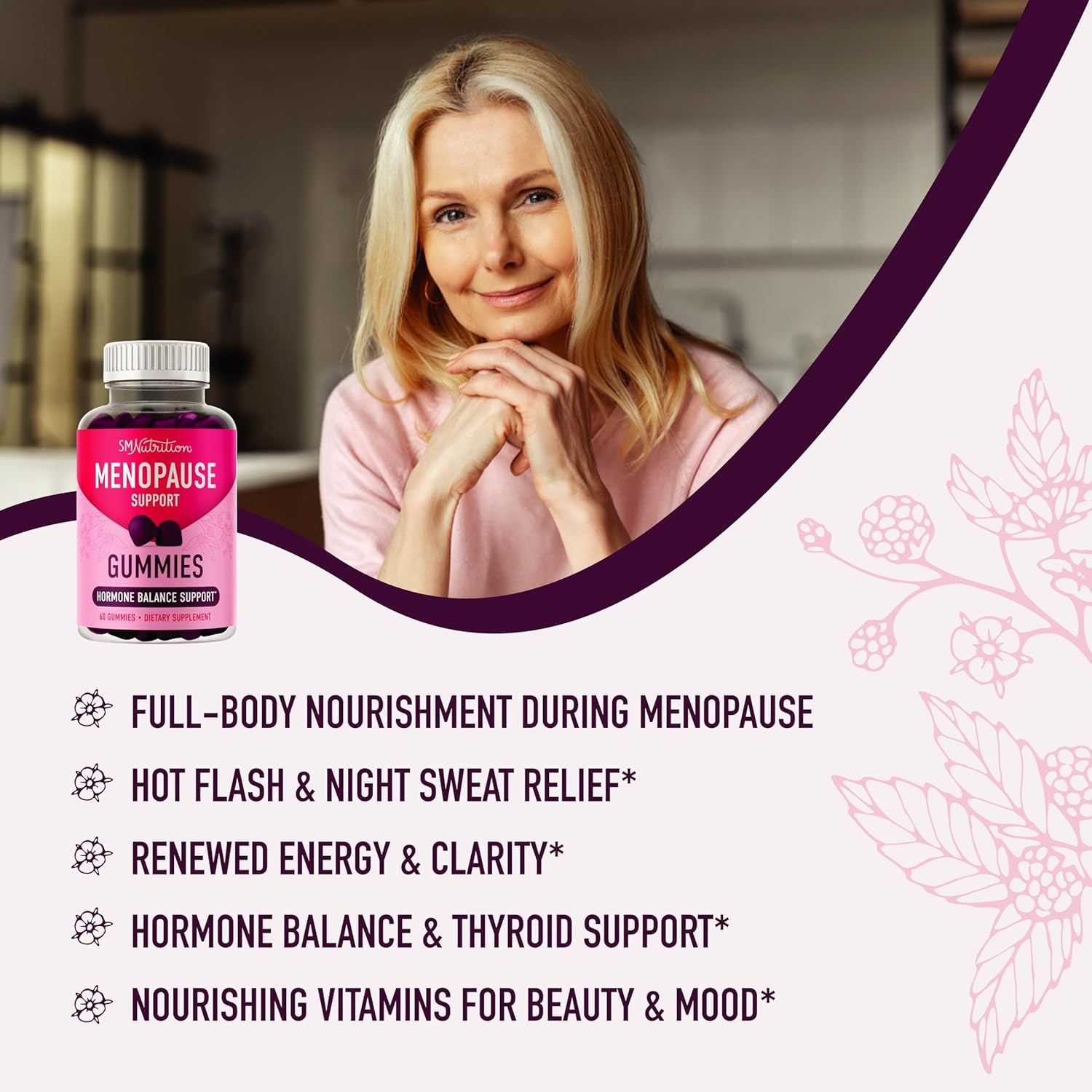 Vegetarian Menopause Support Gummies with DIM Supplement for Hormone Balance (30 Servings) + Diindolylmethane Capsules (120 Servings) | Gluten Free & Enhanced Estrogen Balance for Women