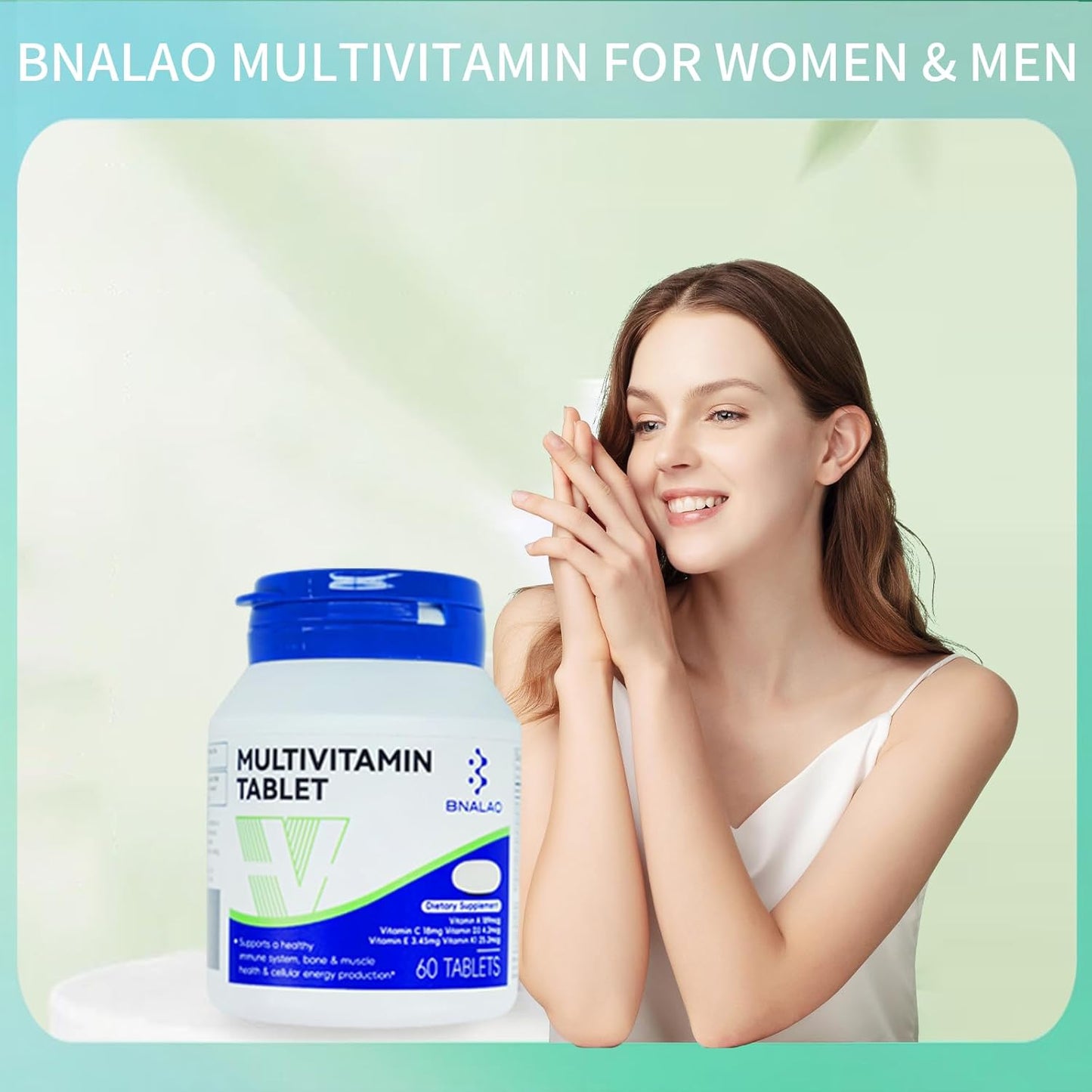 Vegetarian Multivitamin Supplement with Essential Nutrients for Women & Men, 60 Tablets, Gluten-Free