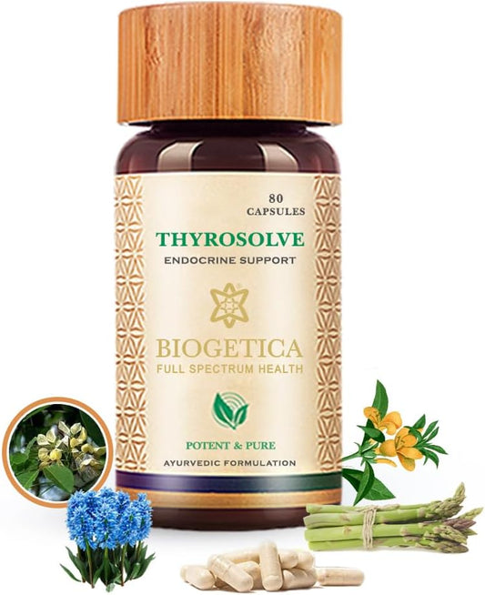 Vegetarian Non-GMO Thyroid Support Supplement - 100% Vegan Ayurveda Capsules - Natural Thyroid Aid