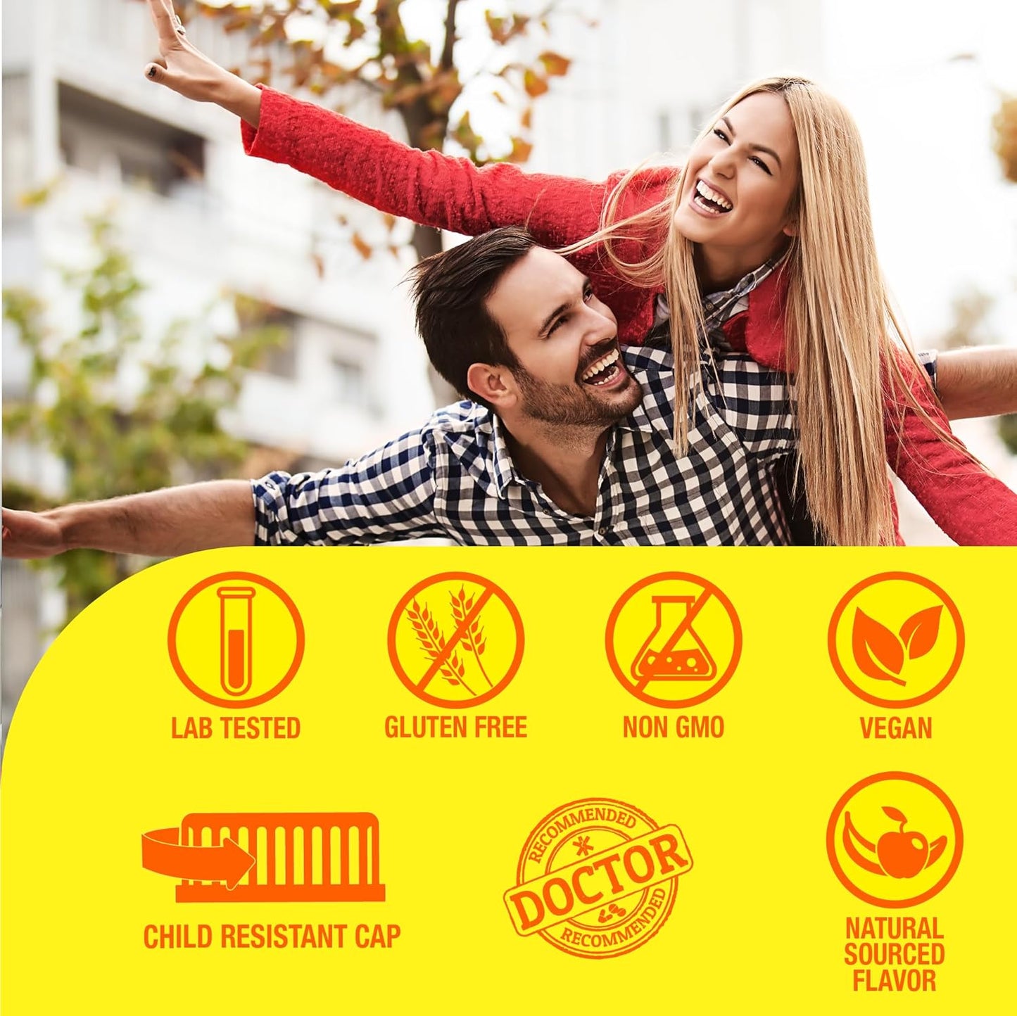 Vegetarian Omega 3 6 9 Gummies with Flaxseed Oil, DHA | GMO & Gluten Free | Orange & Lemon Flavor | Natural Colors | 90 Count