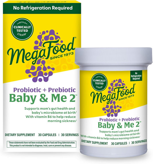 Vegetarian Prenatal Probiotic for Women - Digestive & Immune Support with Vitamin B6 - Morning Sickness Relief - 30 Capsules