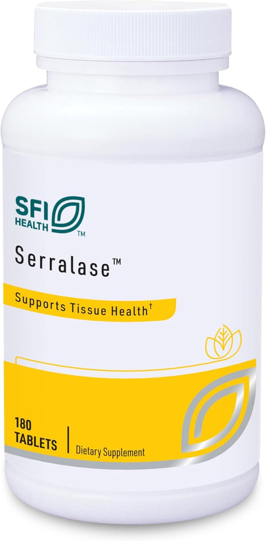 Vegetarian Proteolytic Enzyme Blend with Serratia Peptidase & Bromelain for Digestion (180 Enteric Coated Tablets)