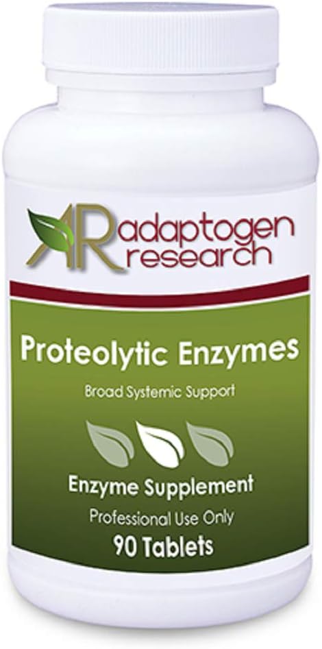 Vegetarian Proteolytic Enzymes Blend for Digestive Support - 90 Enteric Coated Tablets | Sourced from Papaya & Pineapple | Adaptogen Research