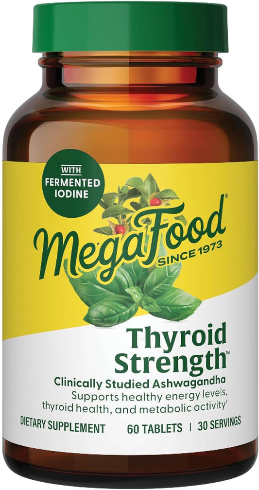 Vegetarian Thyroid Support Supplement with Ashwagandha, Zinc, Selenium, Copper, Iodine, L-Tyrosine - 60 Tabs