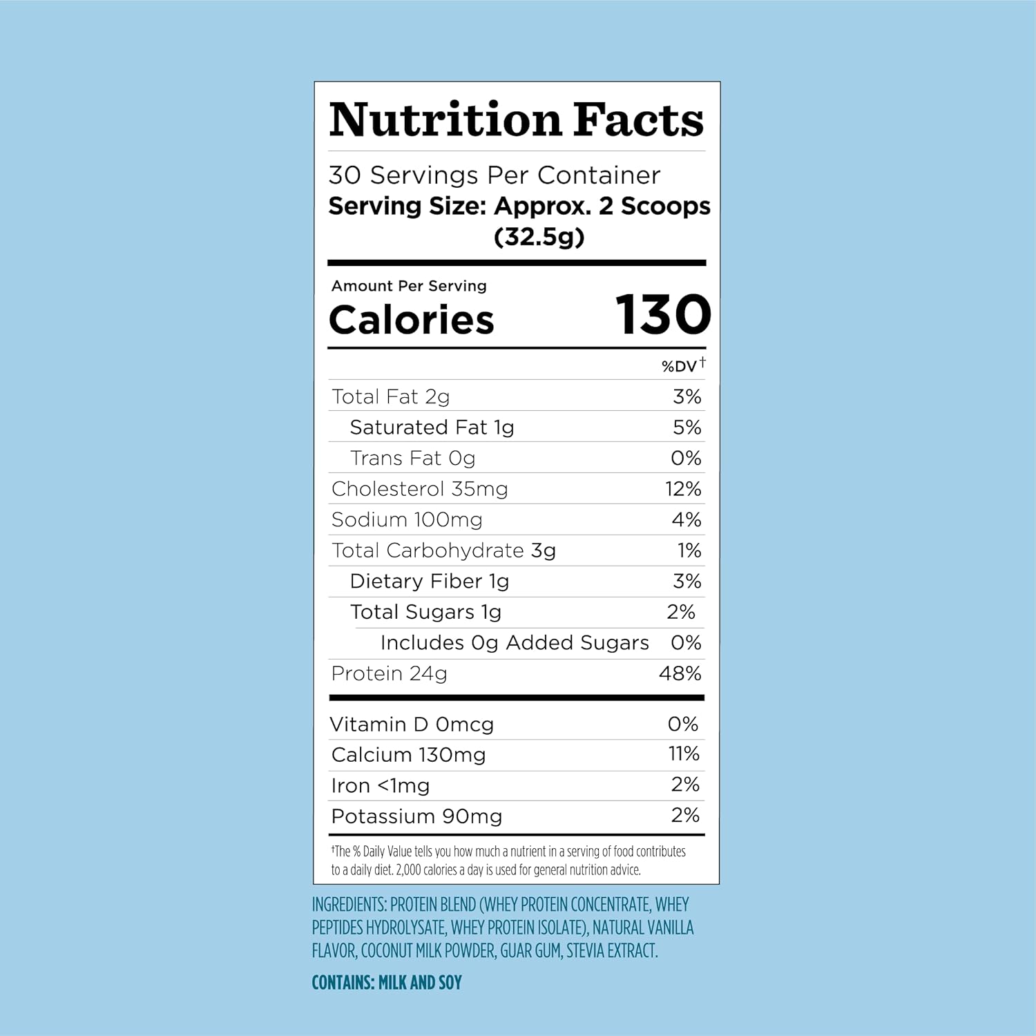 Vegetarian Vanilla Whey Protein Powder with 25g of Protein - Supports Lean Muscle & Satiety - 30 Servings