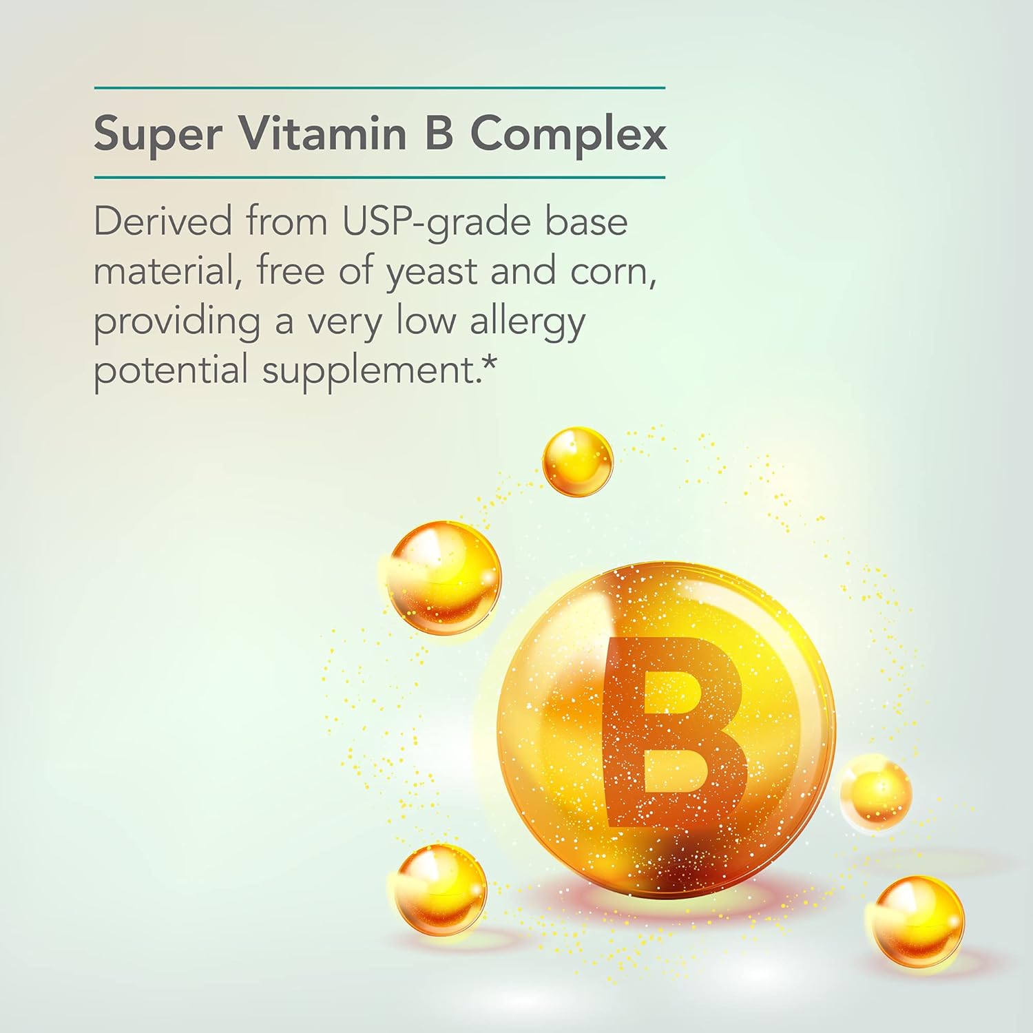 Vegetarian Vitamin B Complex Supplement with Vitamin B12 & B6 - 120 Capsules for Men & Women, Corn & Yeast-Free Formula by Nutricology