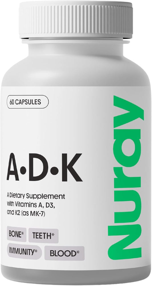 Vegetarian Vitamin Complex for Immune Support, Bone Health, Teeth, and Energy - 60 Capsules - Vitamin A, D3, & K2 - Gluten and Soy Free