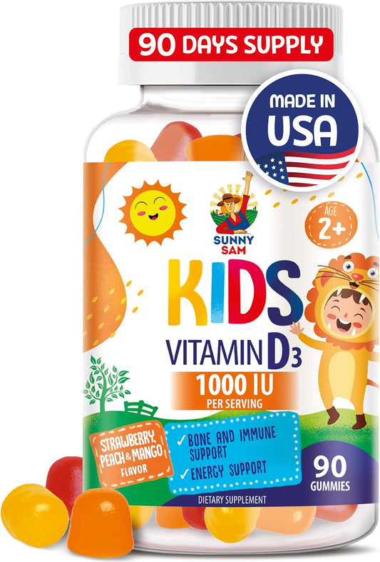 Vegetarian Vitamin D3 Gummies for Kids & Adults - Immune Support Chews with Natural Flavor - Gelatin-Free Immune Support Supplements