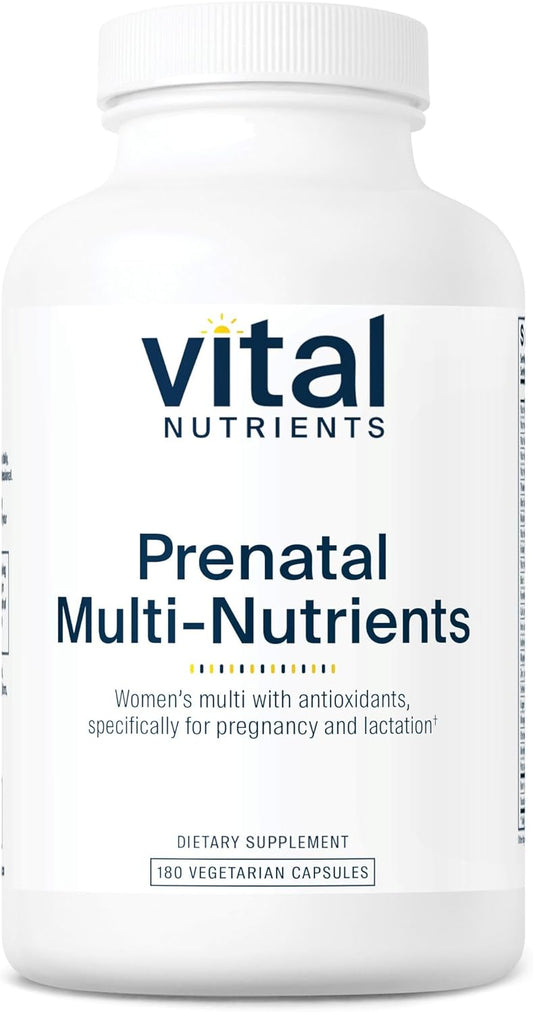 Vegetarian Women's Prenatal Multivitamin with Antioxidants - 180 Capsules, Non-GMO & Gluten-Free