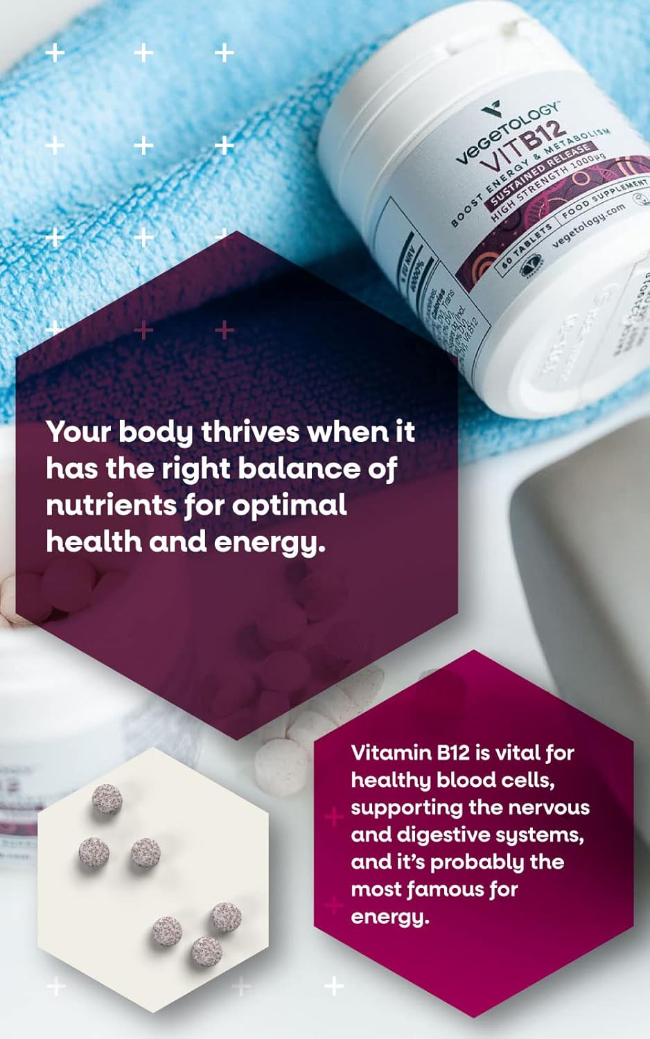 VEGETOLOGY Ultimate Vegan Supplement Bundle: Omega 3, D3, MultiVit, B12 - Starter Pack