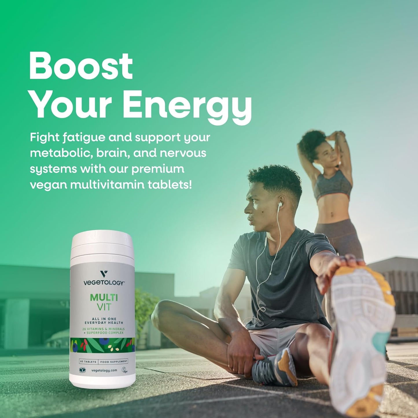 VEGETOLOGY Vegan Multivitamin Supplement, 26 Essential Vitamins & Minerals for Metabolic & Immune Support - Pack of 3