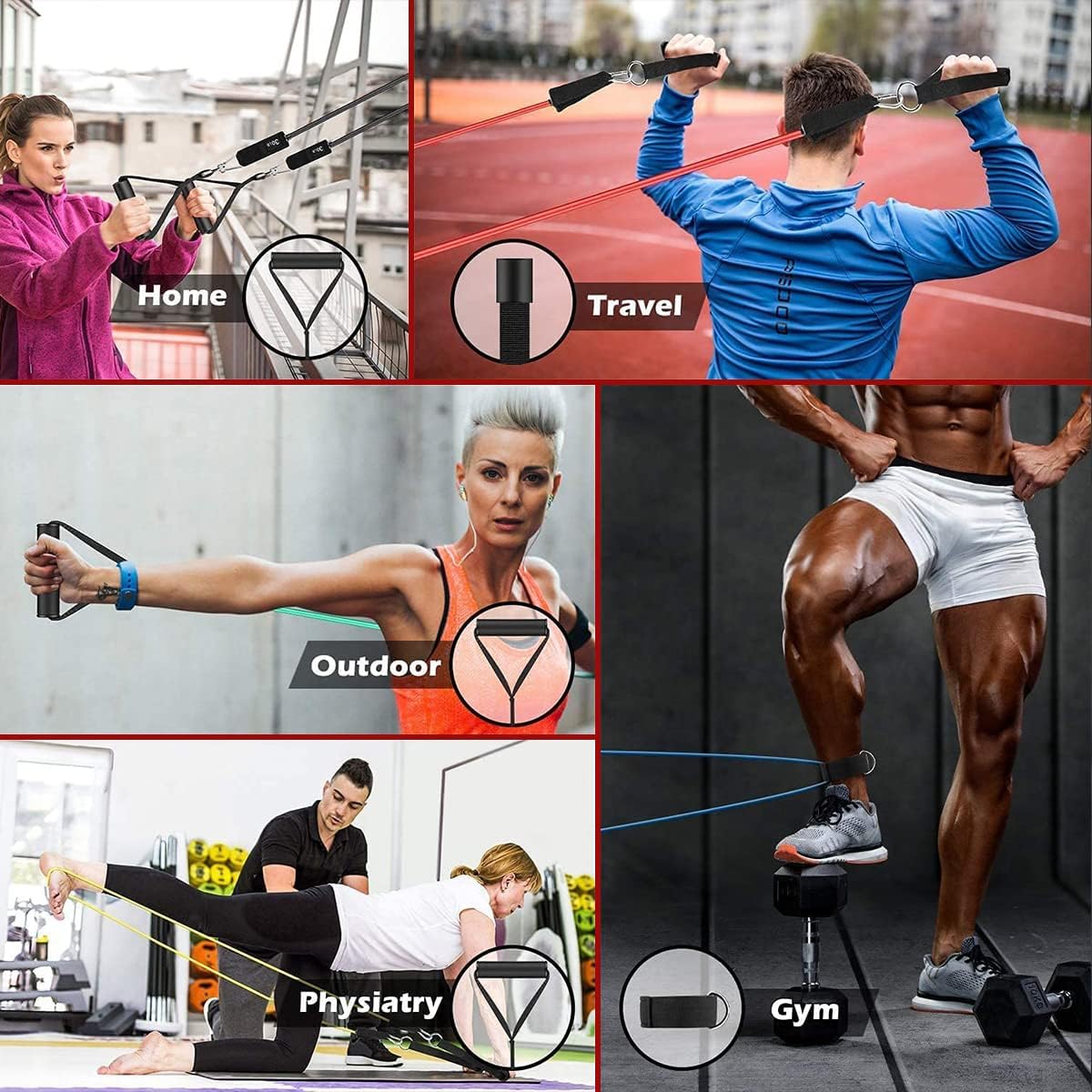 VEICK Resistance Bands with Handles for Men and Women - Exercise Bands for Home Workouts - Fitness Bands for Strength Training