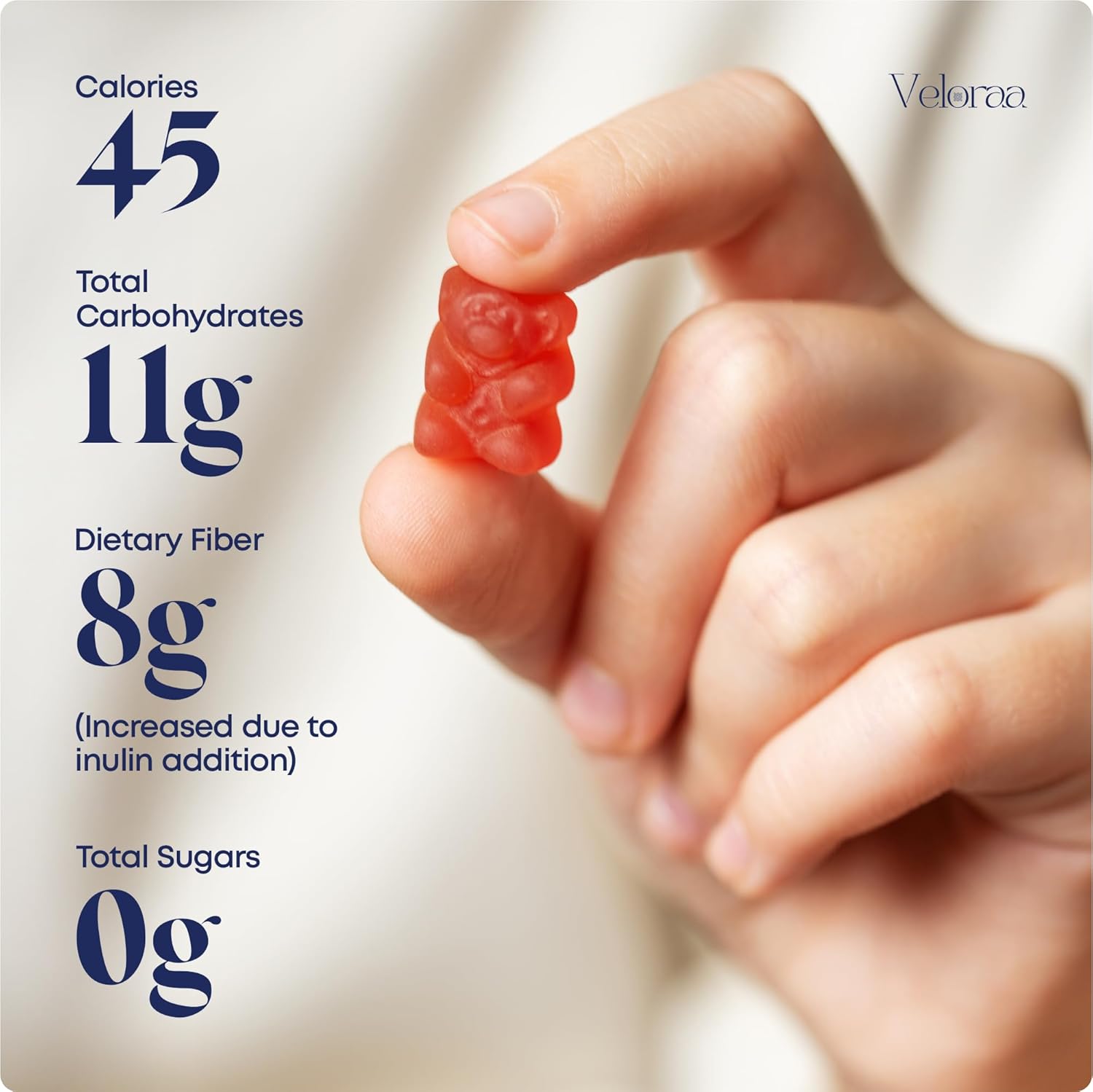 Veloraa Super Blend Fiber Gummies for Adults - 8G Prebiotic Fiber Max Strength Supplement for Gut Health in Men and Women