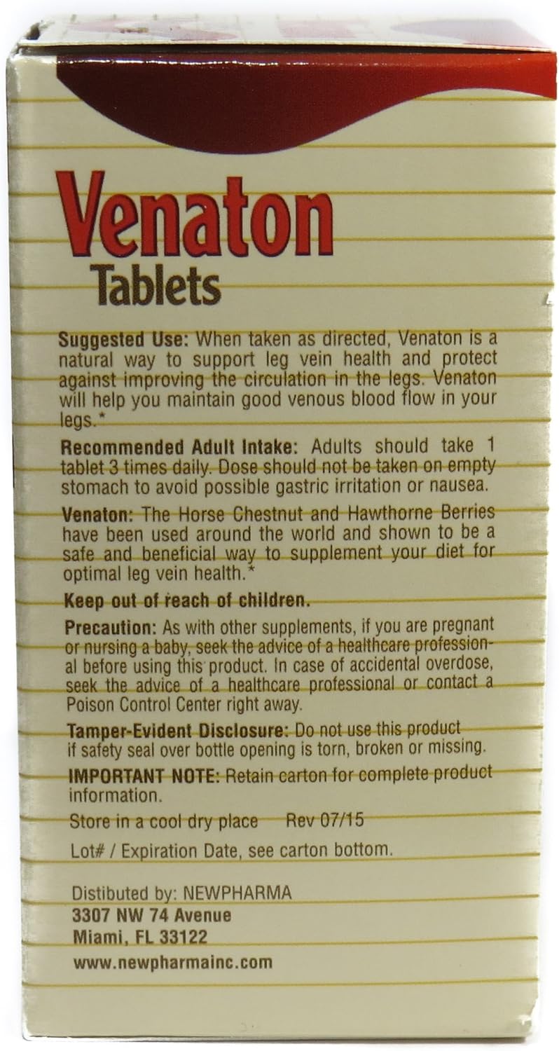 Venaton Leg Health Supplement Tablets - 60 Count for Improved Circulation and Vascular Health