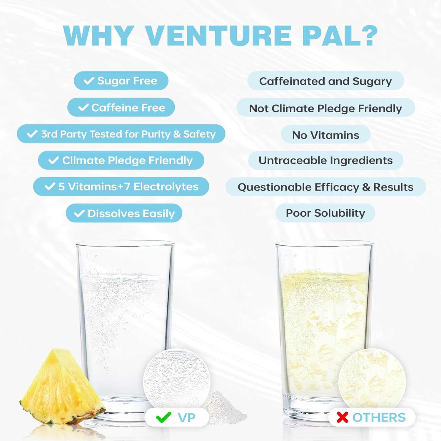 Venture Pal Electrolyte Powder Packets - Sugar Free Liquid Drink Mix for Rapid Hydration & Recovery with Vitamins and Electrolytes | Keto & Vegan | 16 Sticks - BoostGo Australia