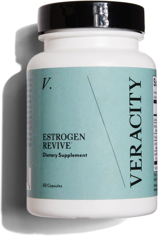 Veracity Vital Estrogen Revive: Women's Skincare & Menopause Support Supplement for Hormone Balance, Night Sweats, Hot Flashes, Mood Swings