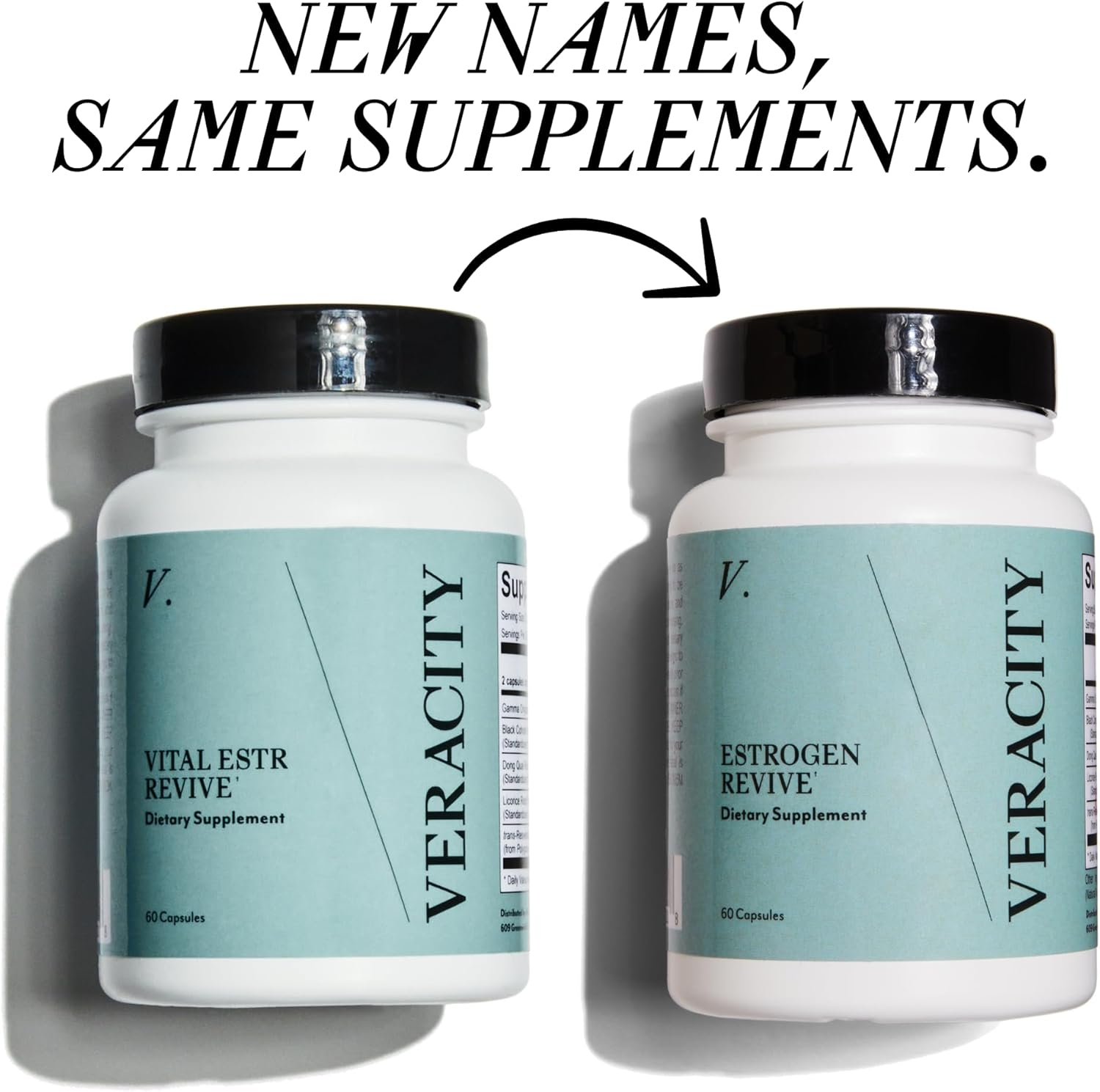 Veracity Vital Estrogen Revive: Women's Skincare & Menopause Support Supplement for Hormone Balance, Night Sweats, Hot Flashes, Mood Swings