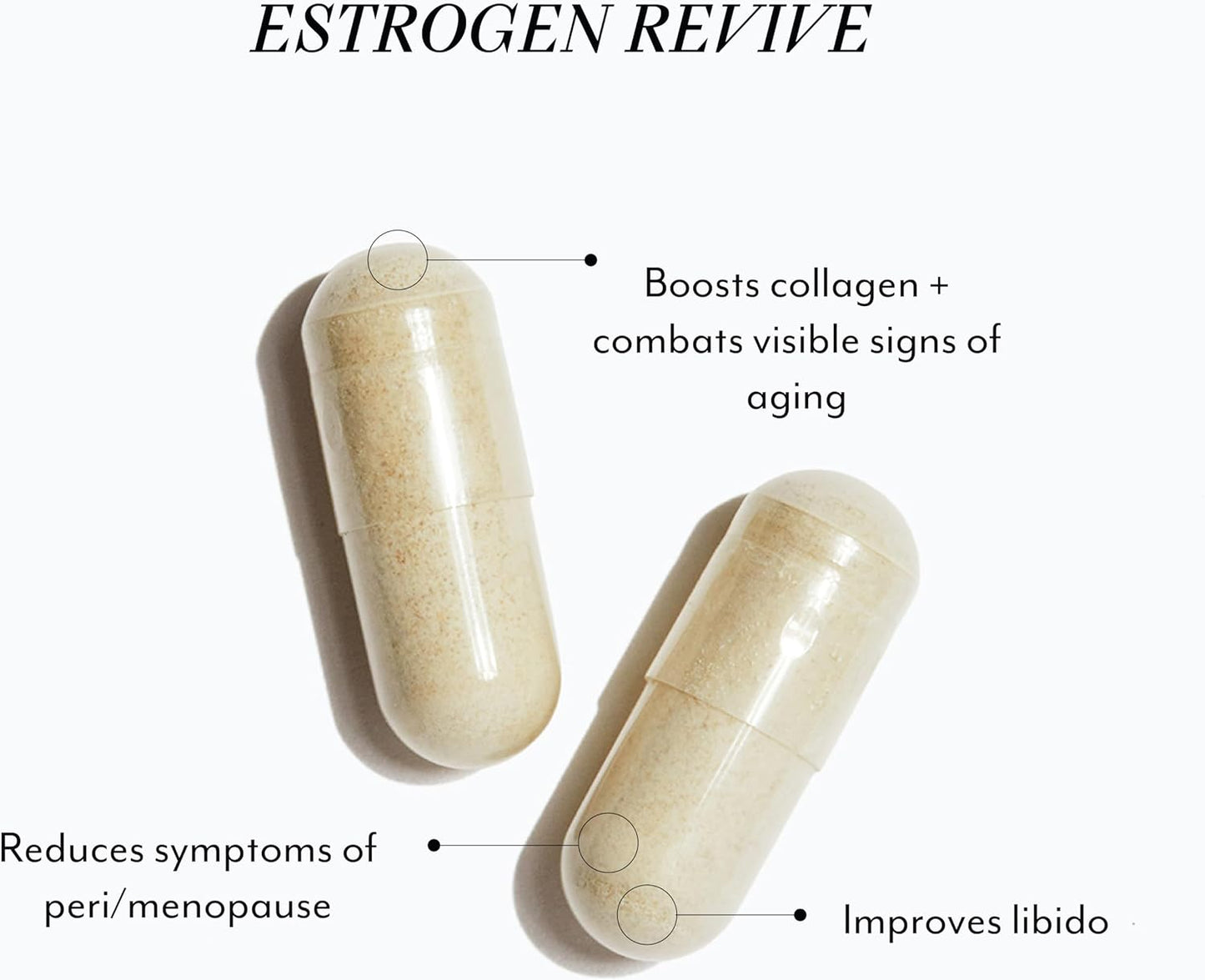 Veracity Vital Estrogen Revive: Women's Skincare & Menopause Support Supplement for Hormone Balance, Night Sweats, Hot Flashes, Mood Swings