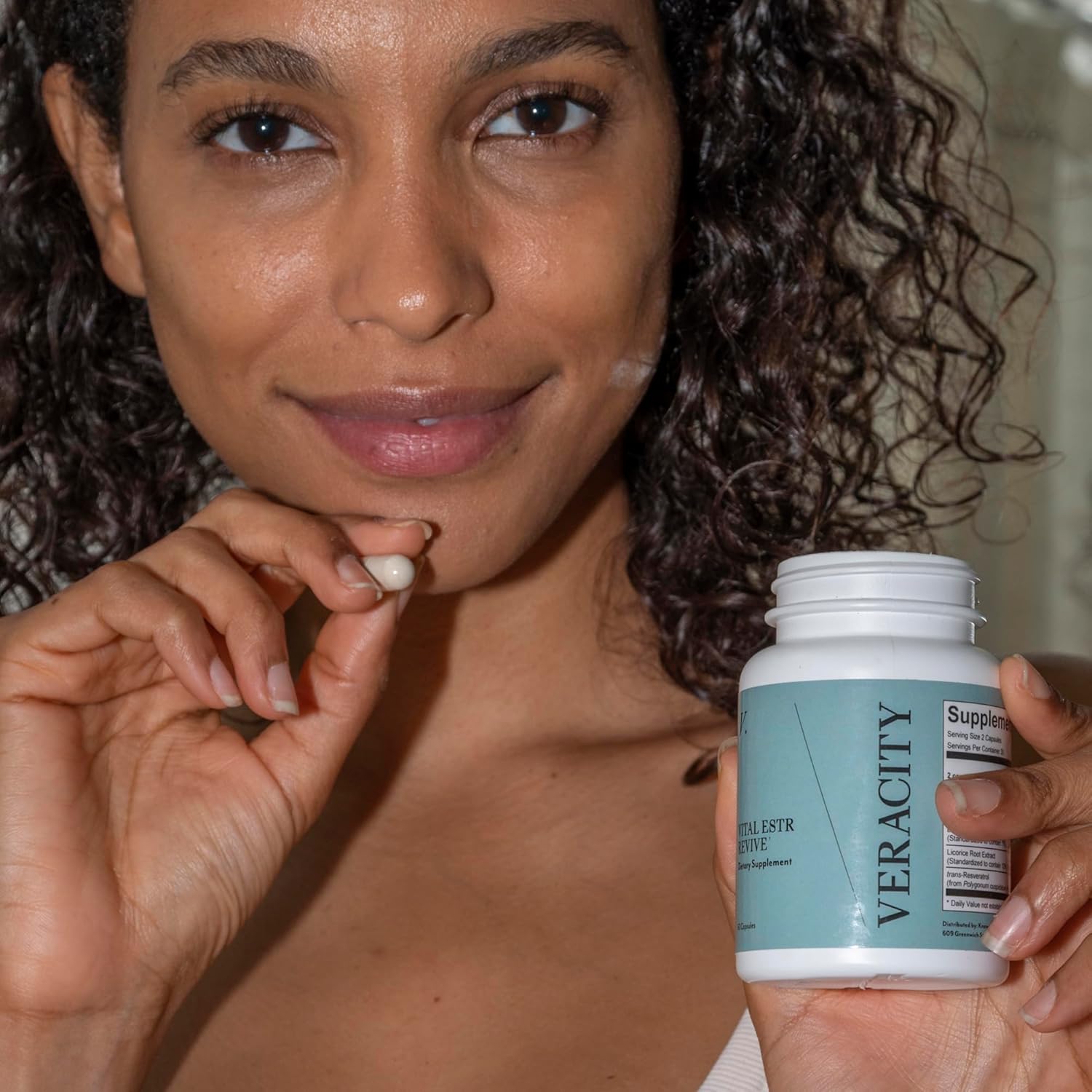 Veracity Vital Estrogen Revive: Women's Skincare & Menopause Support Supplement for Hormone Balance, Night Sweats, Hot Flashes, Mood Swings