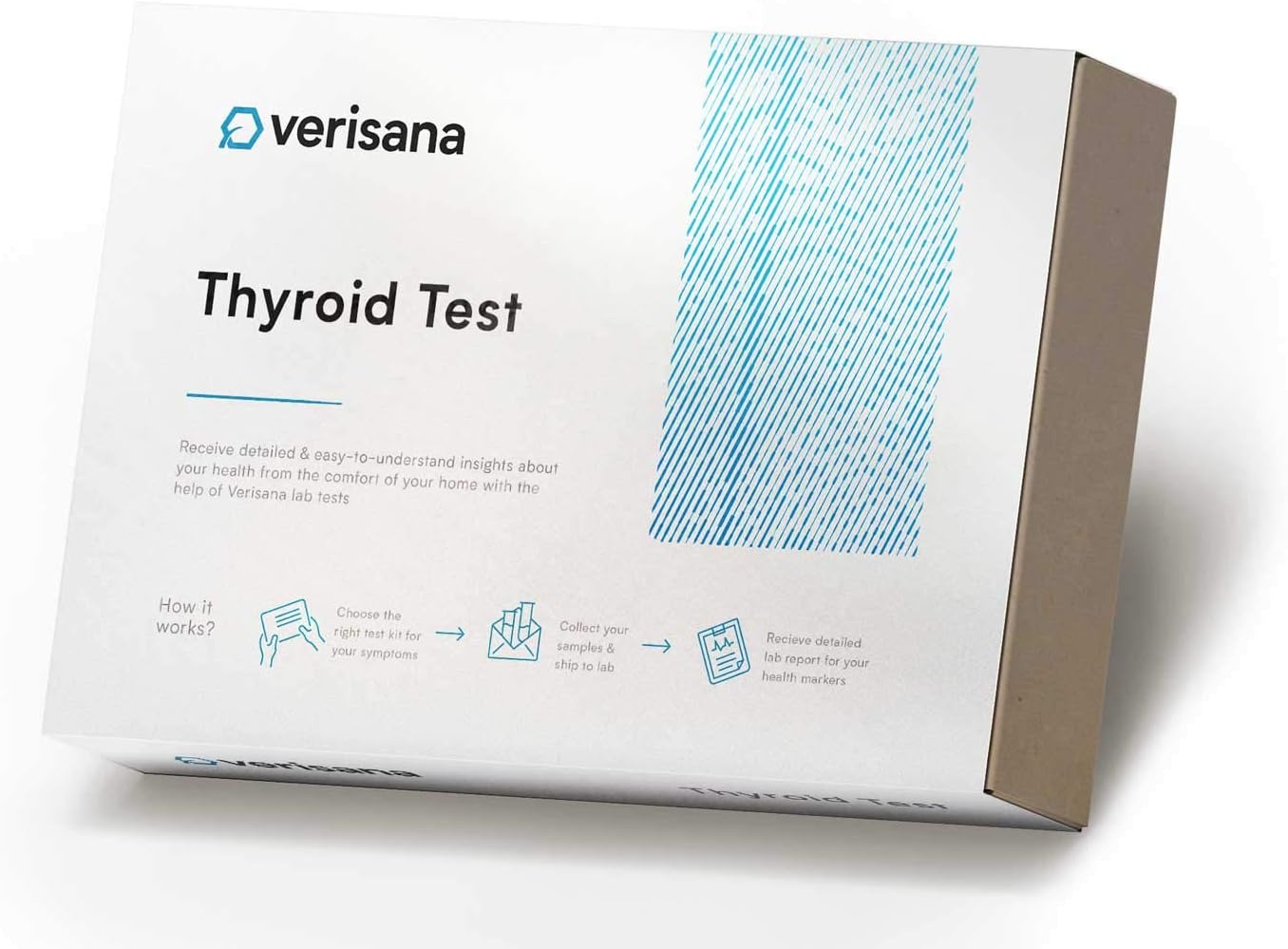 Verisana Thyroid Panel Test - Accurate Blood Analysis for Thyroid Function - Measures 4 Main Hormones & Markers - Discreet & Comprehensive