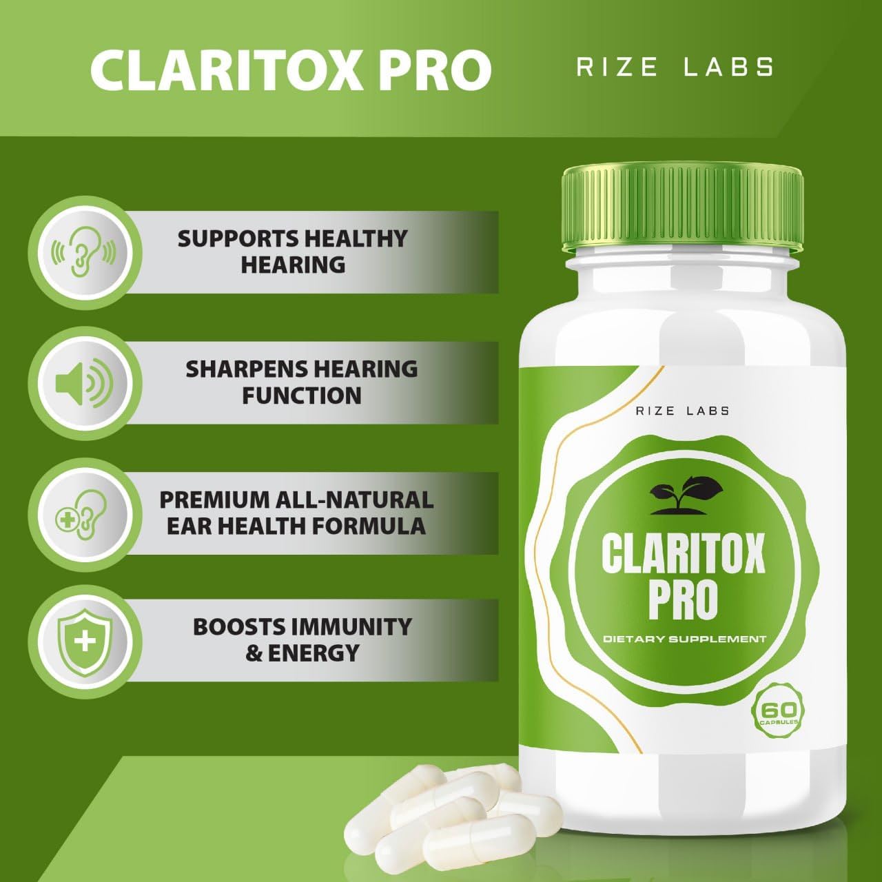 Vertigo Relief: Rize Labs Claritox Pro Advanced Pill Formula (540 Capsules, Pack of 3)