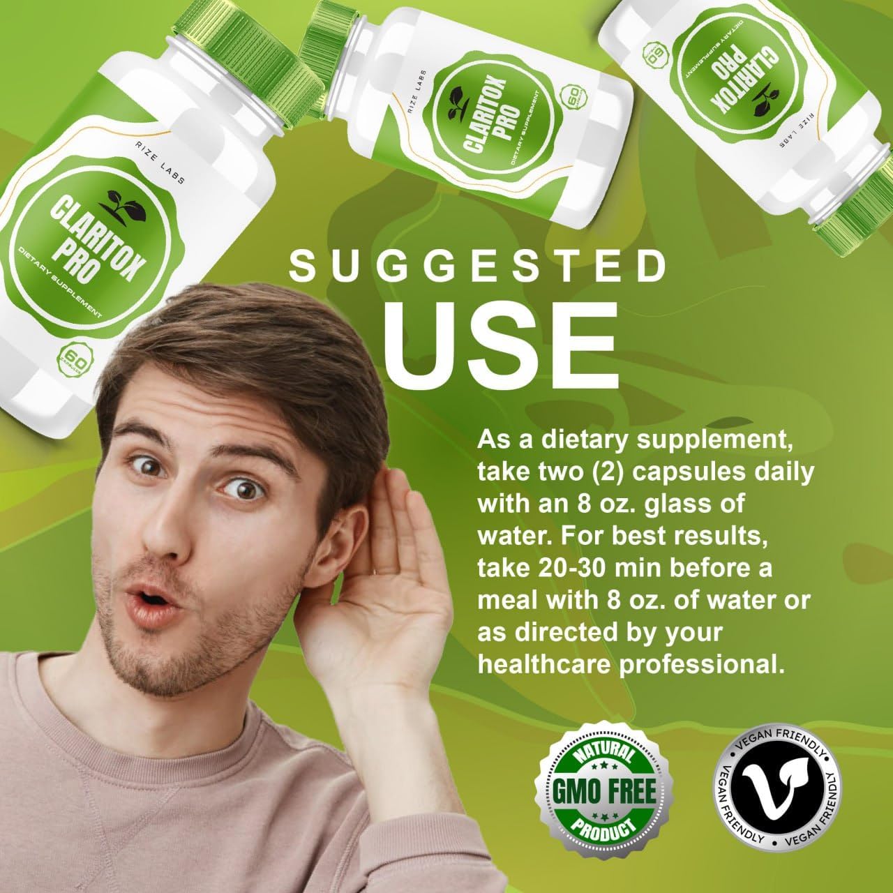 Vertigo Relief: Rize Labs Claritox Pro Advanced Pill Formula (540 Capsules, Pack of 3)