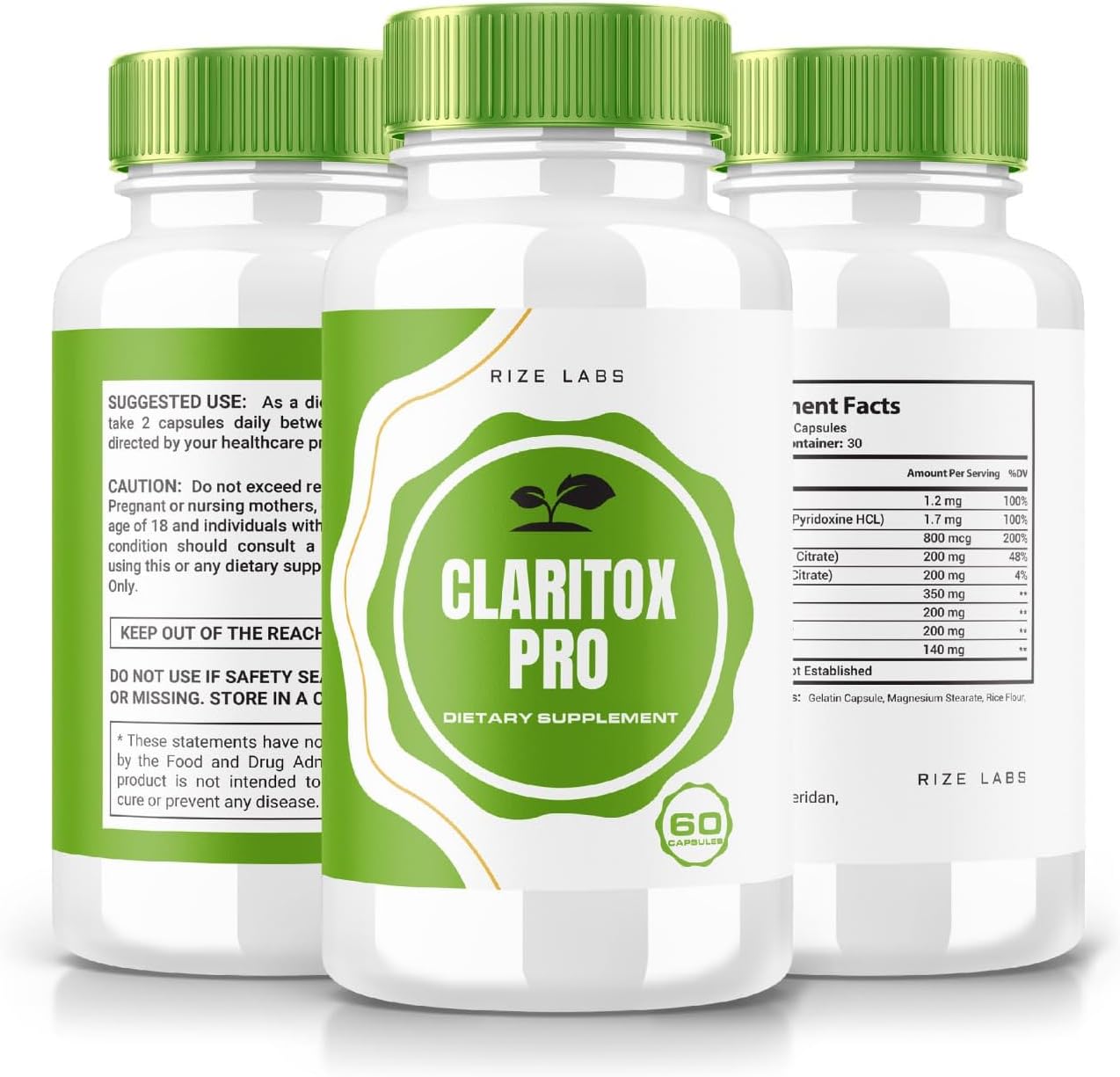 Vertigo Relief: Rize Labs Claritox Pro Advanced Pill Formula (540 Capsules, Pack of 3)