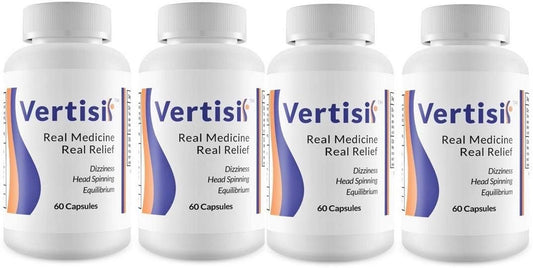 Vertisil Real Medicine: 4 Bottles of 60 Capsules for Vertigo Relief by Scientific Health