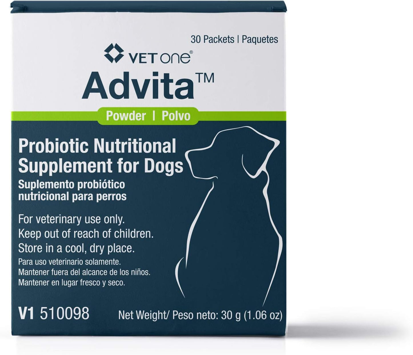 Vet One Advita™ Probiotic Powder for Dogs - Daily Supplement for Immune System, Appetite & Digestion - 90 Packets