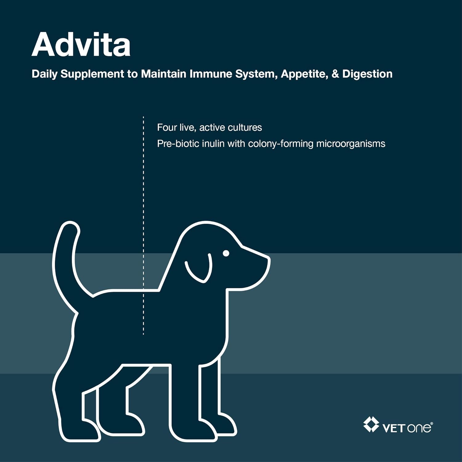 Vet One Advita™ Probiotic Powder for Dogs - Daily Supplement for Immune System, Appetite & Digestion - 90 Packets