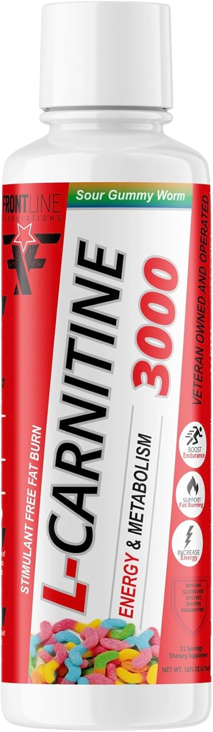 Veteran Owned L-Carnitine Supplement for Enhanced Energy and Metabolism - Sour Gummy Worm Flavor