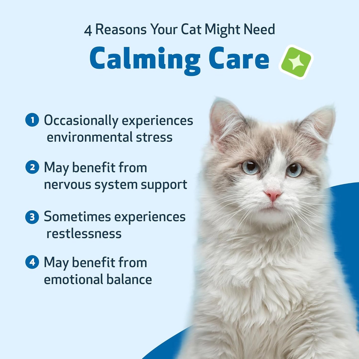 Veterinarian-Formulated Herbal Supplement for Cats - Calming Support with Adaptogens, Ashwagandha, Holy Basil - Emotional Balance and Relaxation - 2 oz