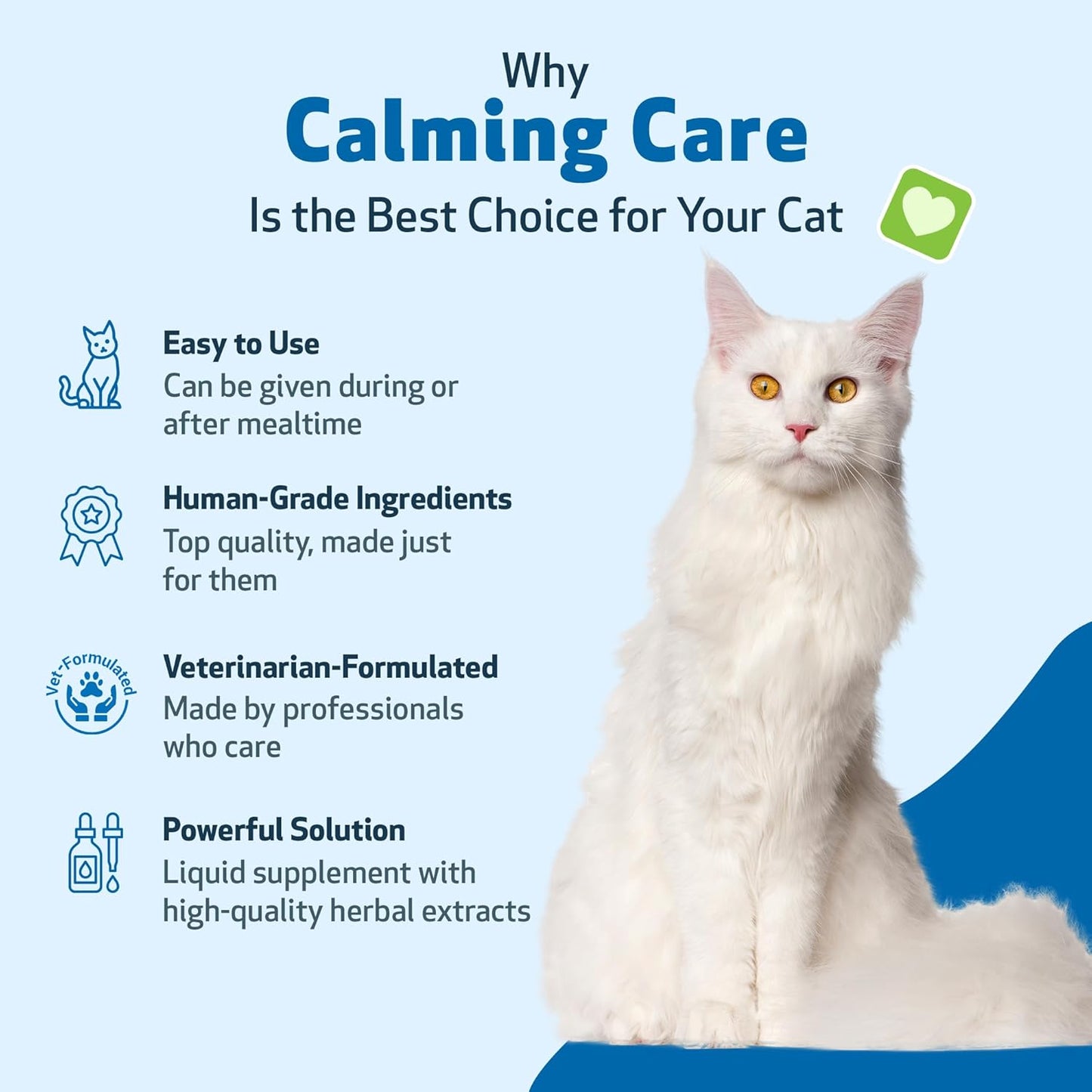 Veterinarian-Formulated Herbal Supplement for Cats - Calming Support with Adaptogens, Ashwagandha, Holy Basil - Emotional Balance and Relaxation - 2 oz
