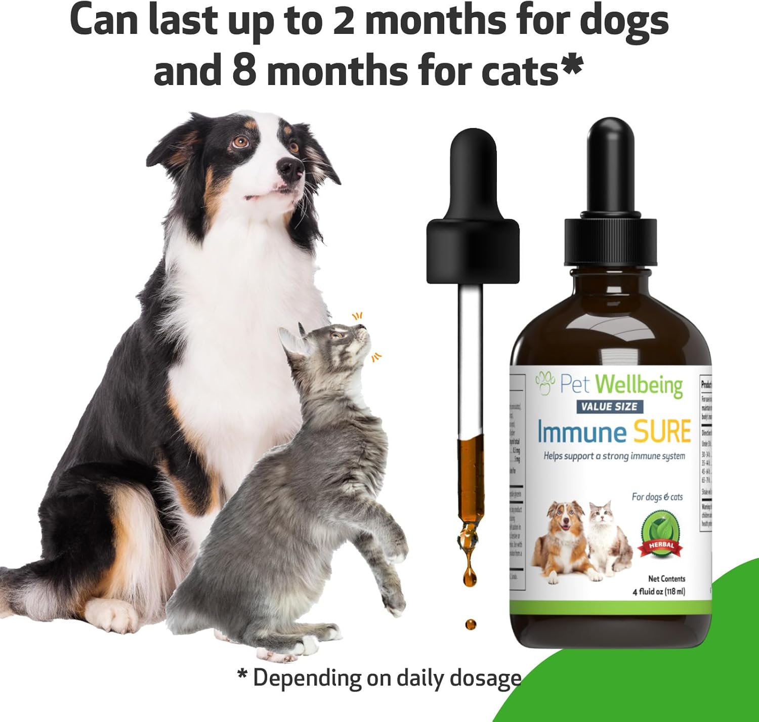 Veterinarian-Formulated Pet Wellbeing Immune Support Supplement for Dogs - Boosts Immune Defenses, Gut Health, Andrographis, Echinacea, Vitamin C, Zinc - 4 oz