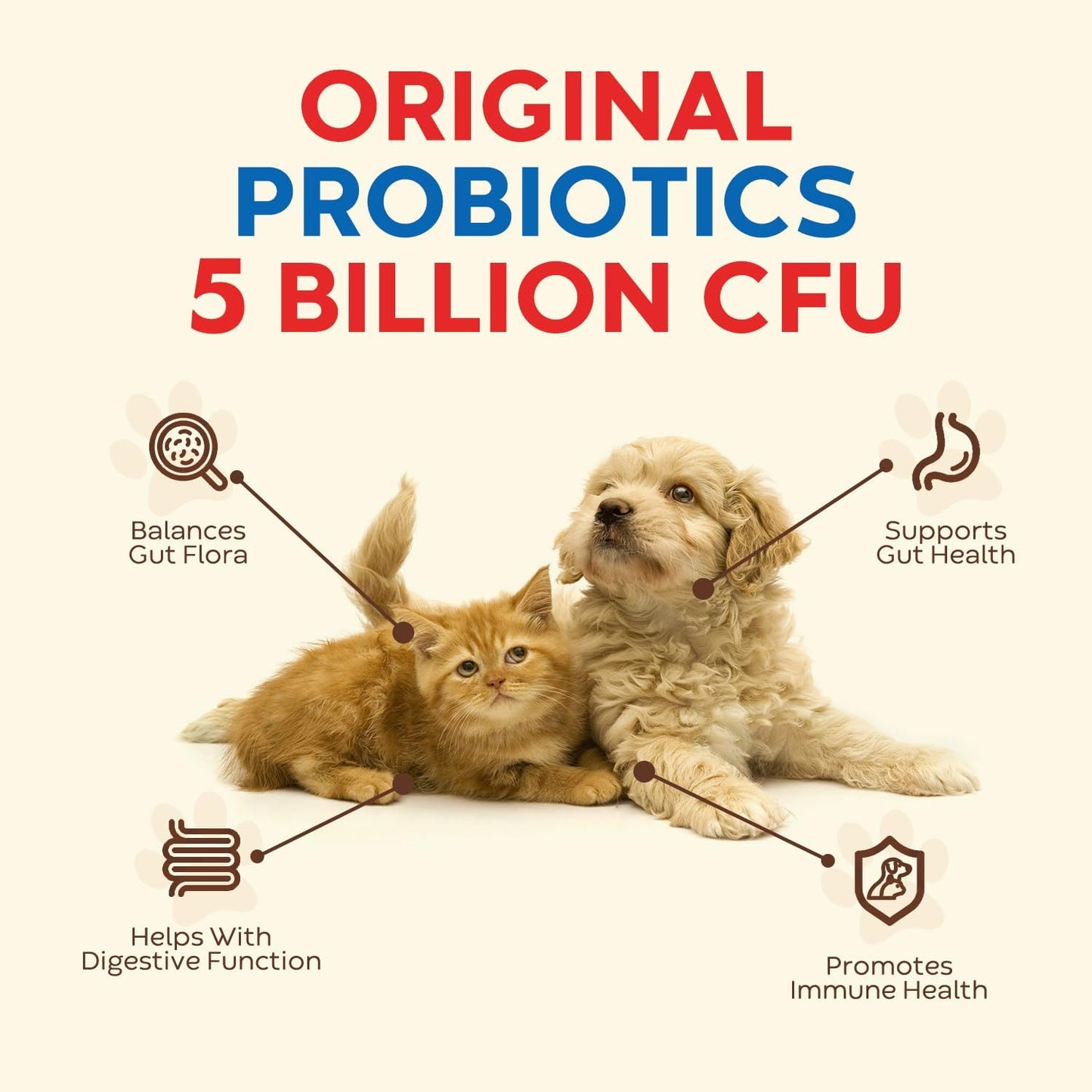 Veterinarian Formulated Probiotic Powder for Dogs and Cats, 5 Billion CFU, Chicken Liver Flavor, Supports Digestive & Immune Health