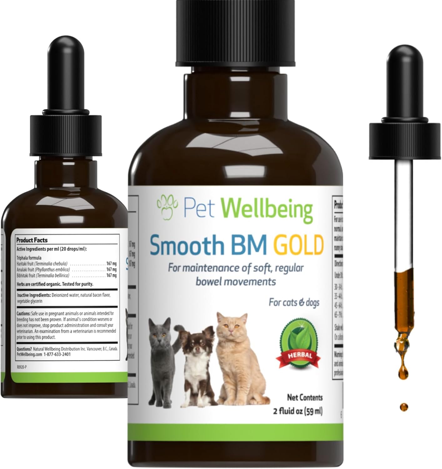 Veterinarian-Formulated Smooth BM Gold for Dogs - Supports Healthy Bowel Movements and Gastrointestinal Health - Herbal Supplement 2 oz