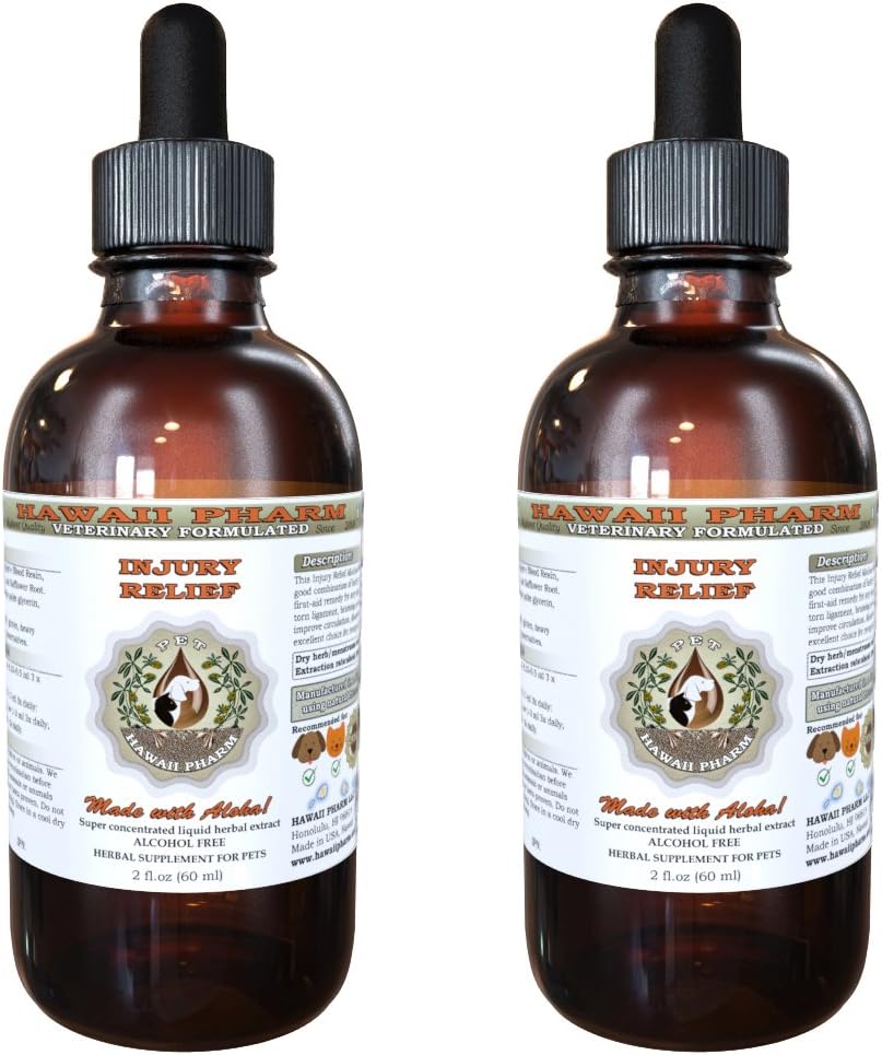Veterinary Natural Liquid Extract for Pet Injury Relief - Herbal Supplement (2x2 oz)