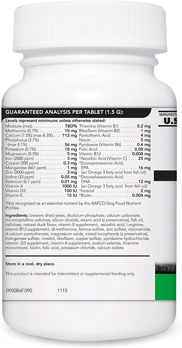 VETRISCIENCE Canine Plus MultiVitamin for Dogs - Vet Recommended Supplement for Mood, Skin, Coat, Liver - 90 Tablets
