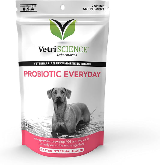 VetriScience Probiotic Chews for Dogs - Immune and Digestive Support Supplement, 45 Count