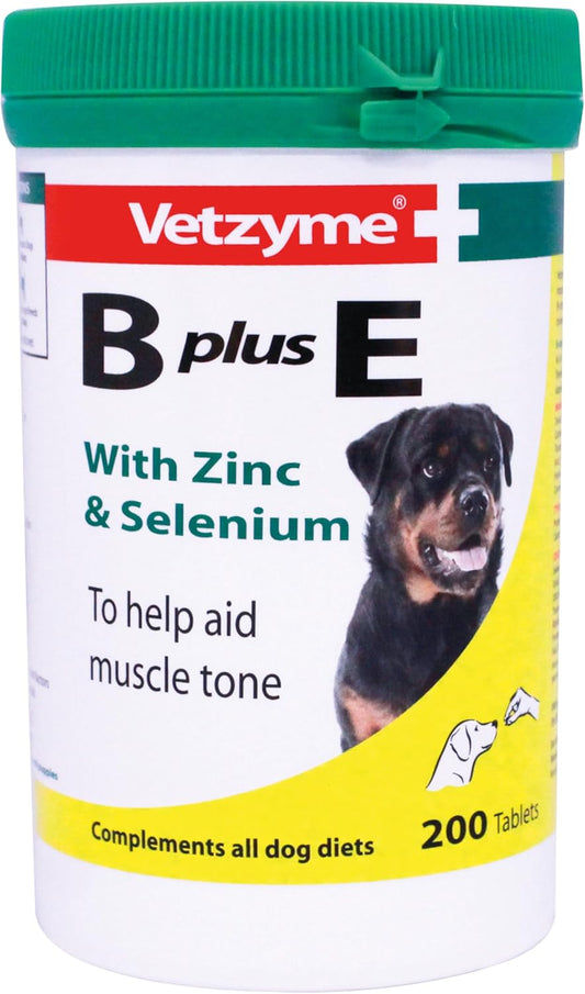 Vetzyme Dog Vitamin B and E Supplement Tablets - 200 Count