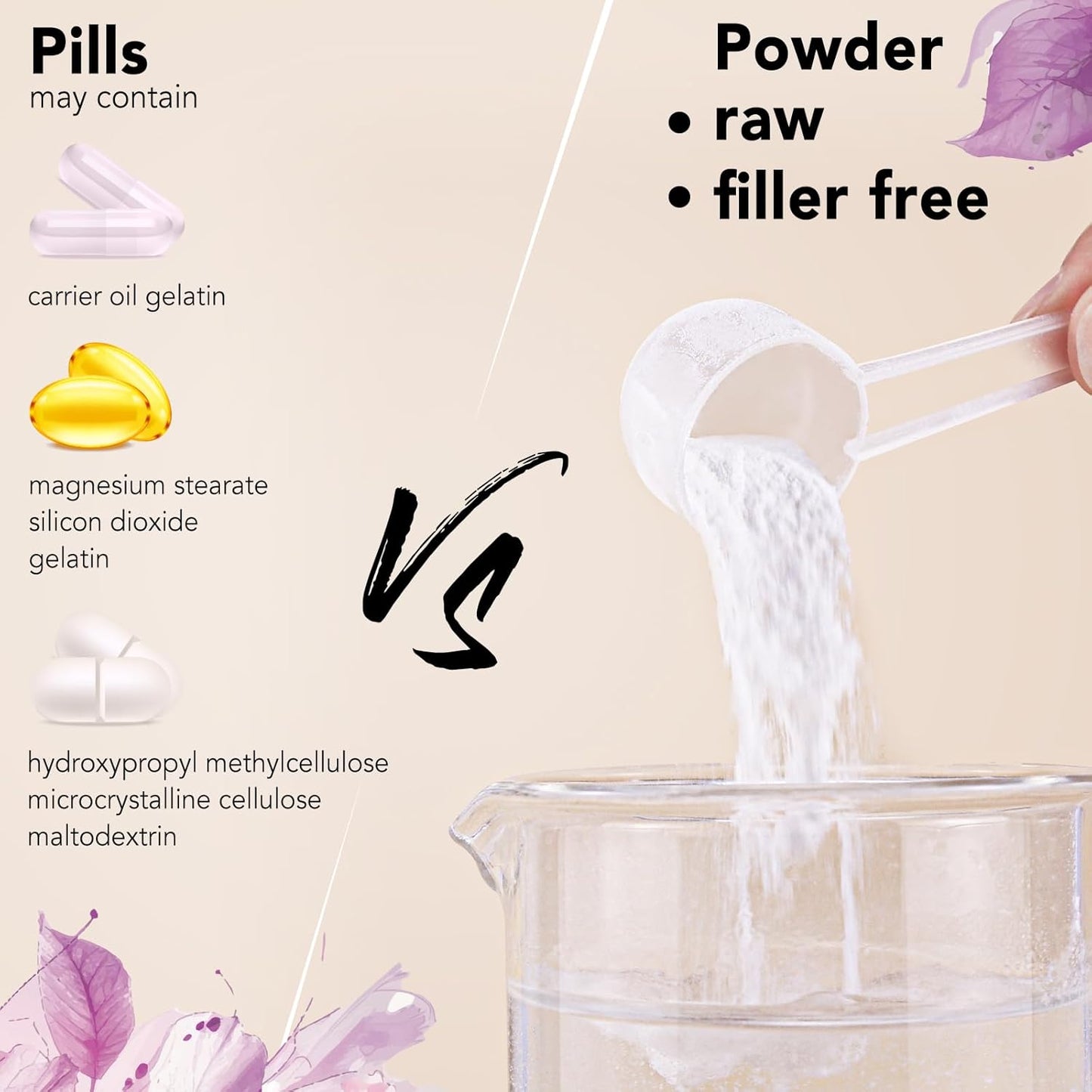 VEV Multi Collagen Peptides Powder 1lb - Hydrolyzed Collagen with Biotin, Hyaluronic Acid, Vitamin C - Supports Skin & Joints - Unflavored, Easy to Dissolve