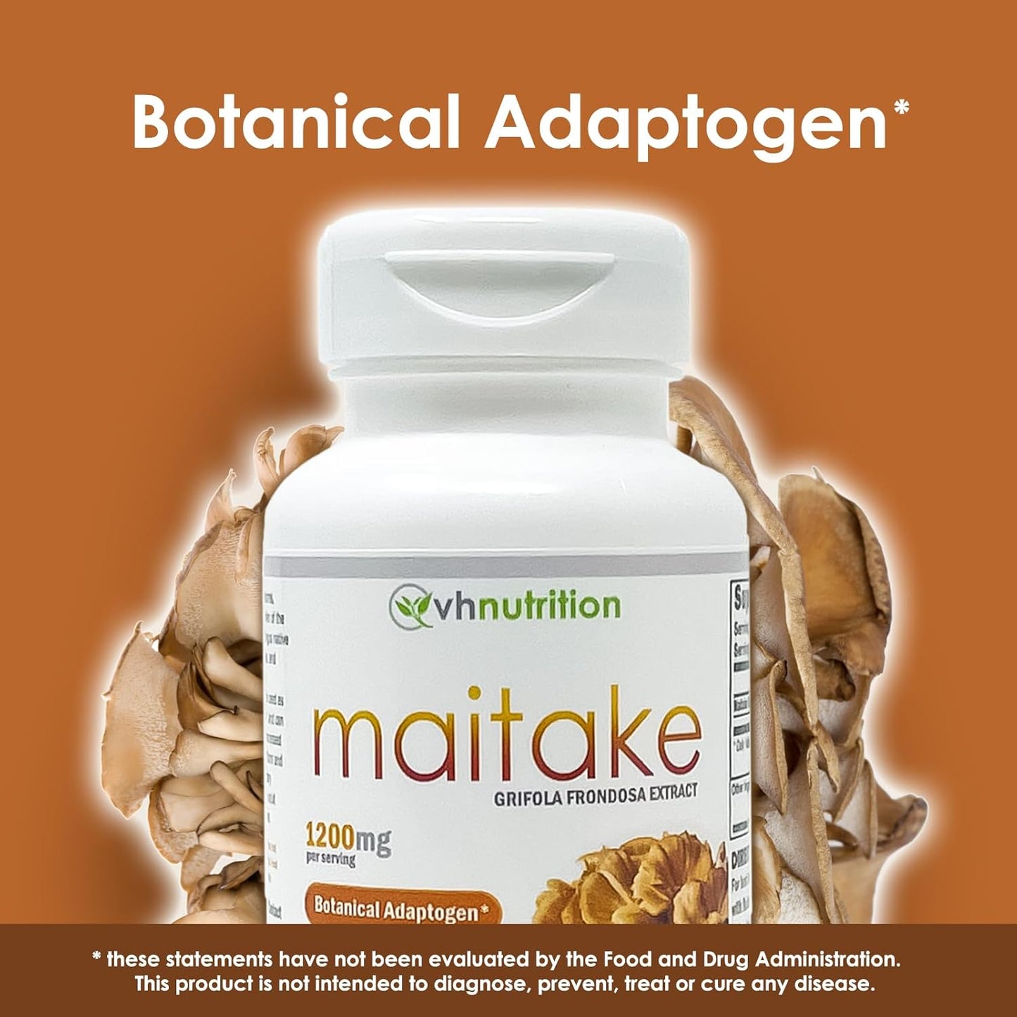 VH Nutrition MAITAKE Mushroom Capsules - 1200mg Per Serving - Immune Health Support - 60 Capsules