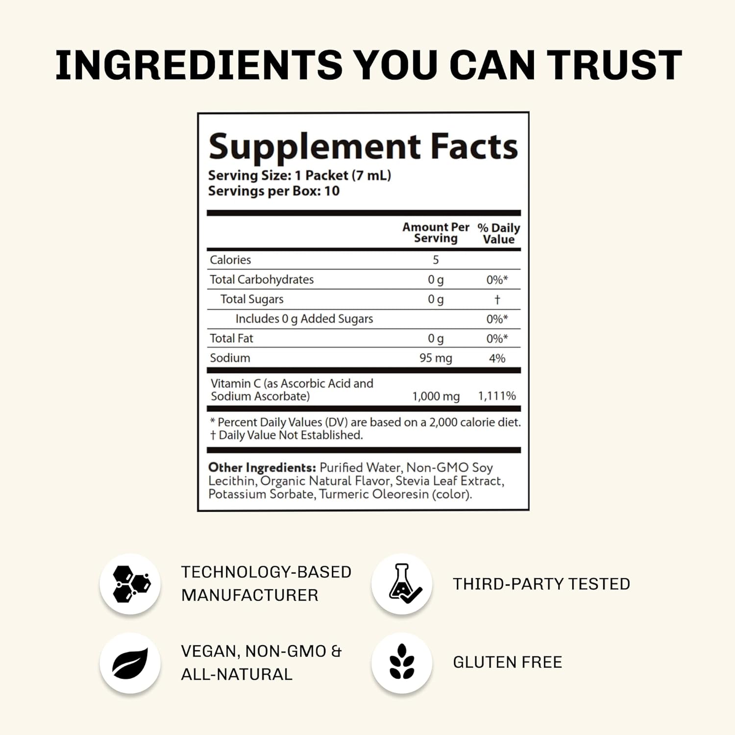 Vida Lifescience Aurora Nutrascience Liposomal Vitamin C Micro-Pack, Immune Support, 1,000mg, Gluten Free, Non-GMO, 10 Packets