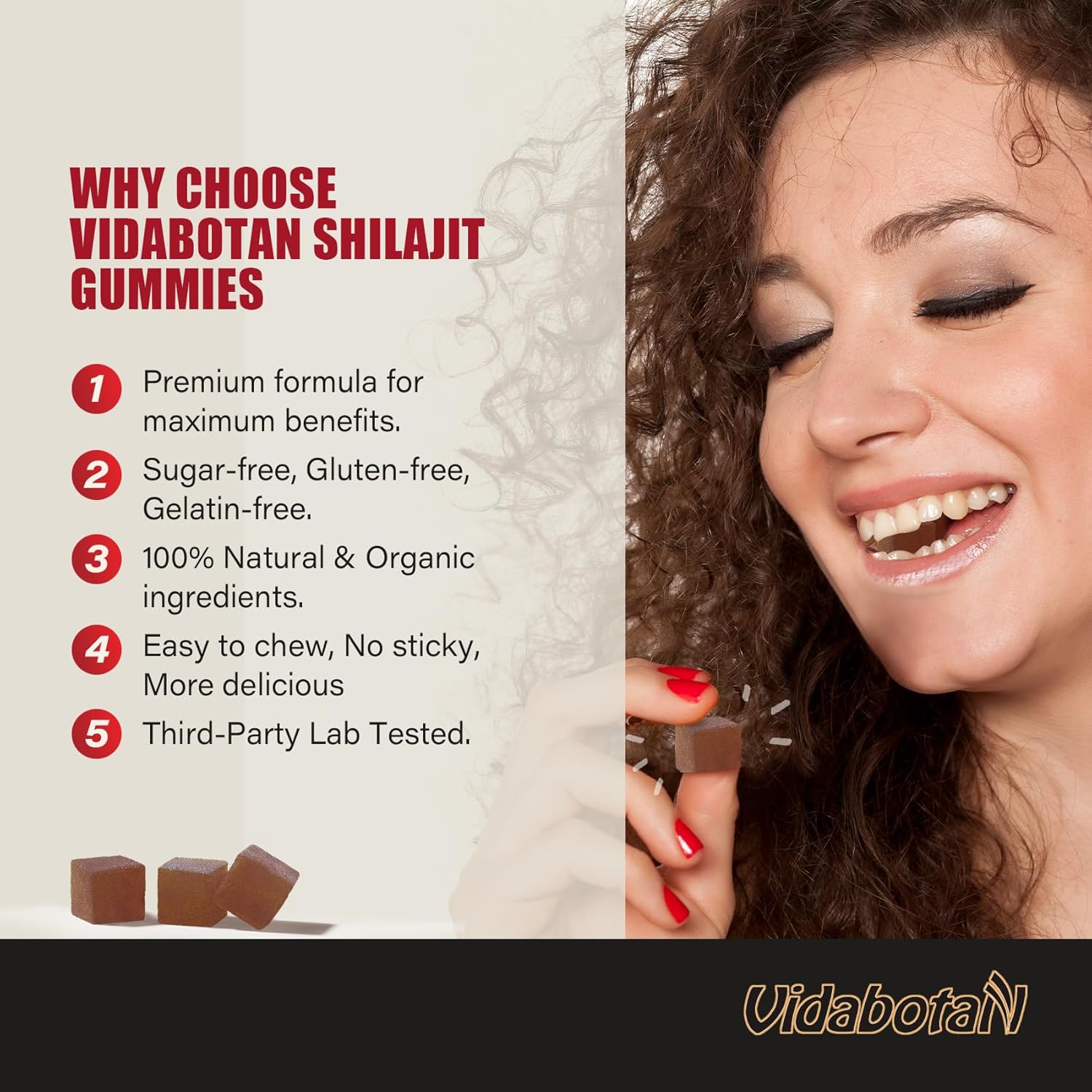 Vidabotan Shilajit Gummies 600 MG - Sugar Free Lemon Flavor - With Ashwagnadha & Black Seed Oil - 90 Gummies - Men & Women's Health Supplement - BoostGo Australia