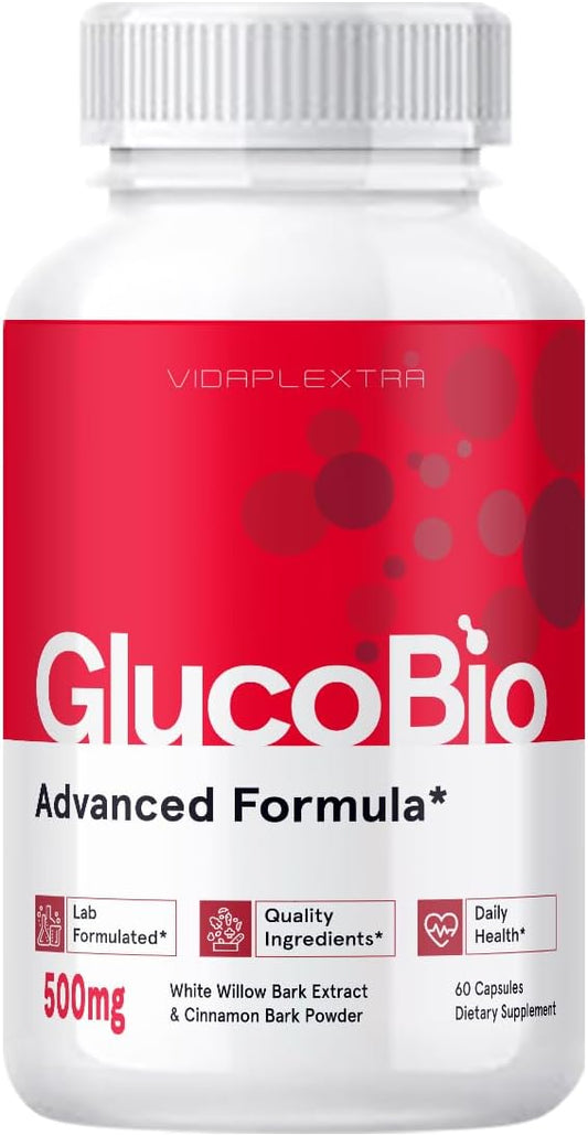 VIDAPLEXTRA Gluco Bio Capsules - Single Bottle with 60 Capsules for Glucose Support